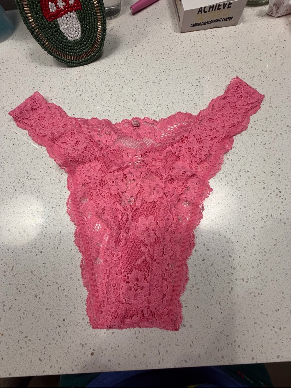 Victoria's Secret Hot Pink Lace Brazilian Bikini